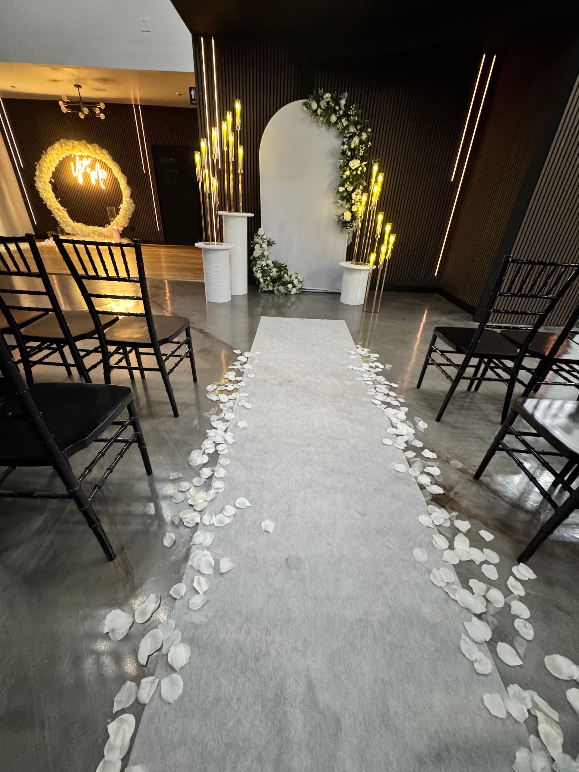 Ceremony aisle at Altar'd Event Venue
